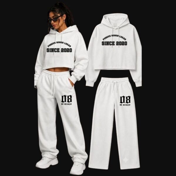 Moletom com capuz lokas nas cores branco