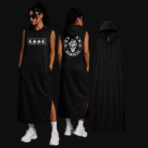 4 Vestido longo moletom preto