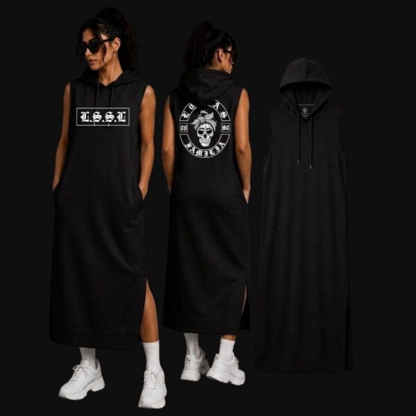 Vestido longo moletom  preto