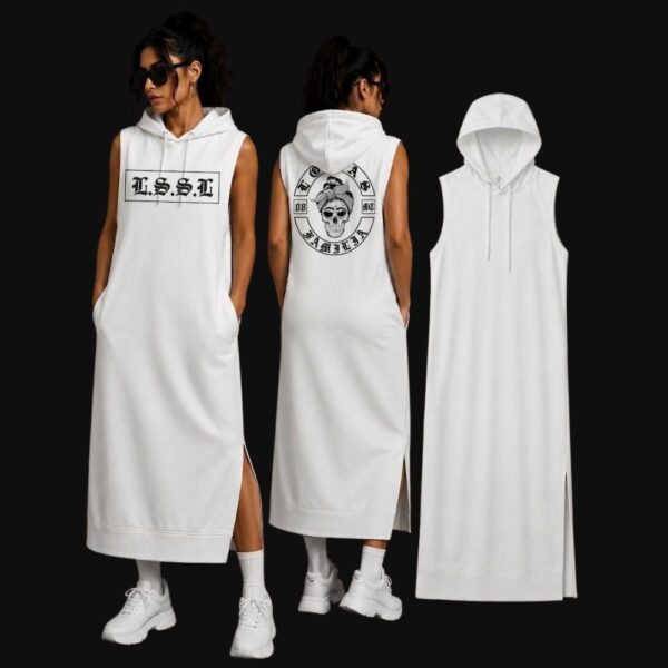 Vestido longo moletom  branco